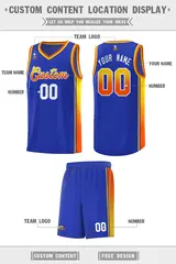 Royal Gold-Orange Gradient Fashion Sports Basketball Jersey 2