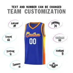 Royal Gold-Orange Gradient Fashion Sports Basketball Jersey 4