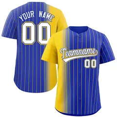 Royal Gold Pinstripe Gradient Baseball Jersey 1