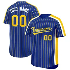 Royal Gold Pinstripe Two-tone Authentic Baseball Jersey 1