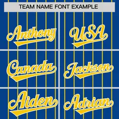 Royal Gold Pinstripe Two-Tone Authentic Baseball Jersey 3