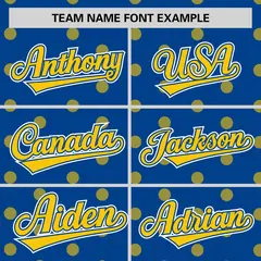 Royal Gold Polka Dot Graffiti Authentic Baseball Jersey 3