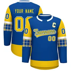 Royal Gold Raglan Round-Neck Hockey Jersey 1