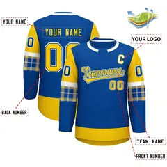 Royal Gold Raglan Round-Neck Hockey Jersey 2
