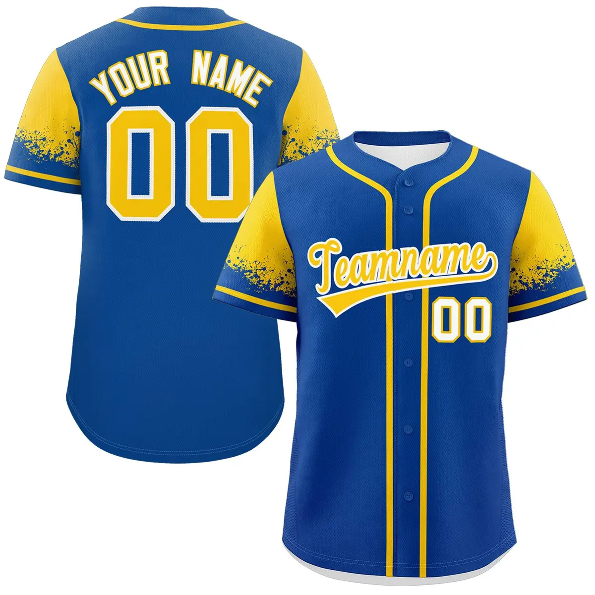Royal Gold Raglan Sleeves Authentic Baseball Jersey