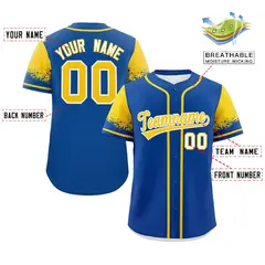 Royal Gold Raglan Sleeves Authentic Baseball Jersey 2
