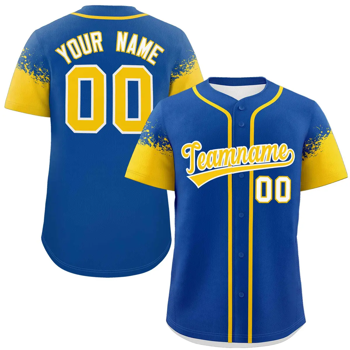 Royal Gold Raglan Sleeves Authentic Baseball Jersey