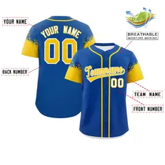 Royal Gold Raglan Sleeves Authentic Baseball Jersey 2