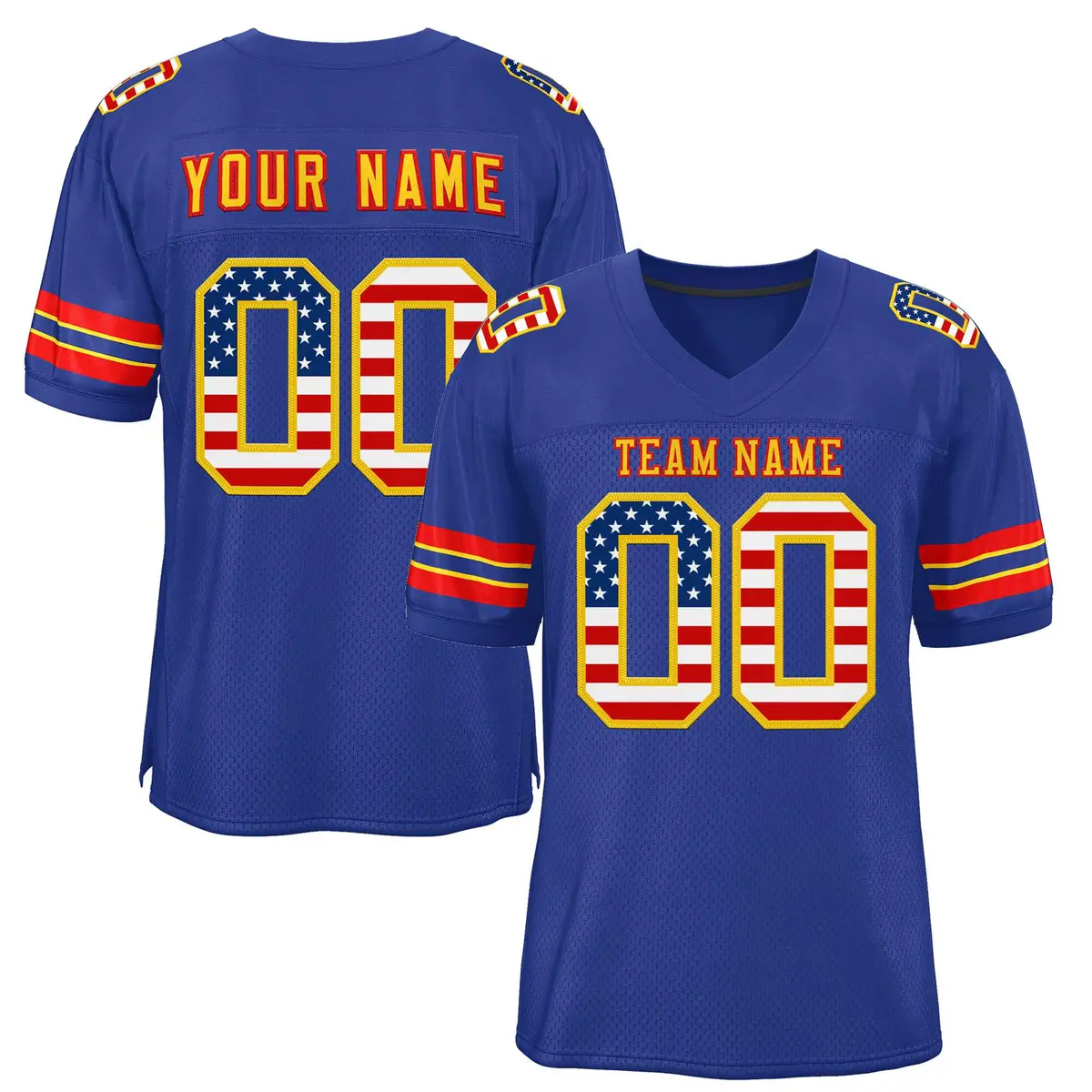 Royal Gold-Red Classic Authentic Football Jersey