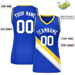 Royal Gold-Royal Slash Mesh Basketball Jersey For Women 2