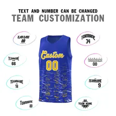 Royal Gold Scratches Pattern Basketball Jersey 3