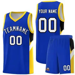 Royal Gold Side Design Basketball Uniform Jersey 1