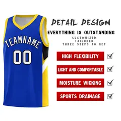 Royal Gold Side Design Basketball Uniform Jersey 2