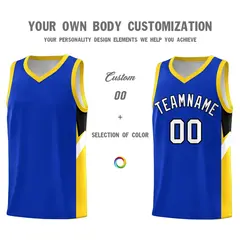 Royal Gold Side Design Basketball Uniform Jersey 3