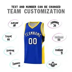 Royal Gold Side Design Basketball Uniform Jersey 4
