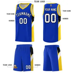 Royal Gold Side Design Basketball Uniform Jersey 5