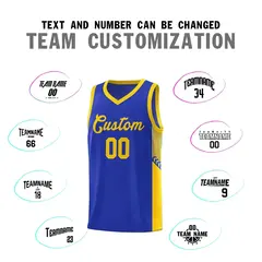 Royal Gold Side Stripe Fashion Sports Basketball Jersey 4