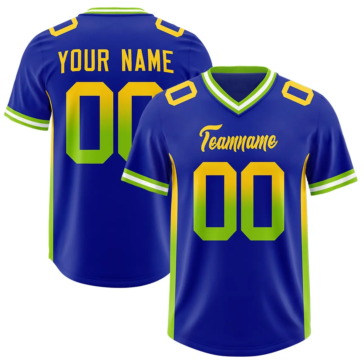 Royal Gold Sides Gradient Fashion Team Football Jersey