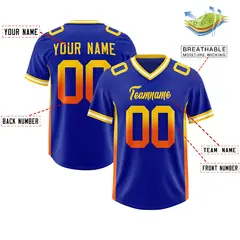 Royal Gold Sides Gradient Fashion Team Football Jersey 2