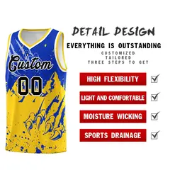 Royal Gold Snow Mountain Beast Pattern Basketball Jersey 2