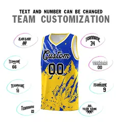 Royal Gold Snow Mountain Beast Pattern Basketball Jersey 4