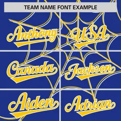 Royal Gold Spider Web Raglan Baseball Jersey 3