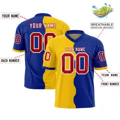 Royal Gold Split Mesh Authentic Fashion Football Jersey 2