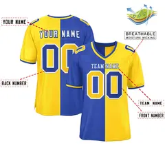 Royal Gold Split Two Tone Authentic Football Jersey 2