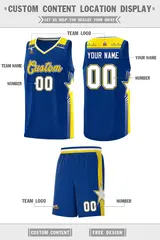 Royal Gold Star Graffiti Basketball Jersey Sports Uniform 2