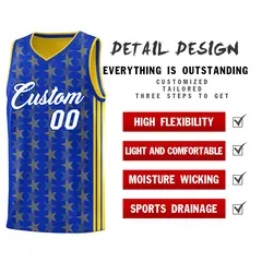Royal Gold Star Graffiti Sports Uniform Basketball Jersey 2