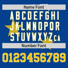 Royal Gold Star Graffiti Two-Button Baseball Jersey 4