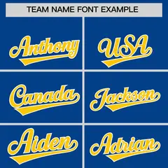 Royal Gold Star Ribbing Authentic Baseball Jersey 3