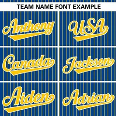 Royal Gold Stripe Authentic Pullover Baseball Jersey 3