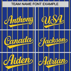 Royal Gold Stripe Raglan Sleeves Fashion Baseball Jersey 3