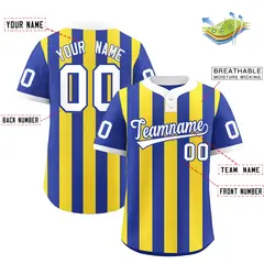 Royal Gold Stripe Two-Button Softball Jersey 2