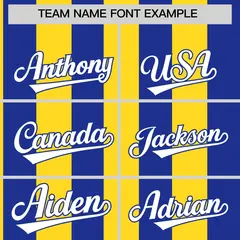 Royal Gold Stripe Two-Button Softball Jersey 3