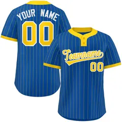 Royal Gold Stripe Two-Button Softball Jersey 1