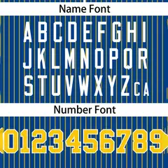 Royal Gold Stripe Two-Button Softball Jersey 3