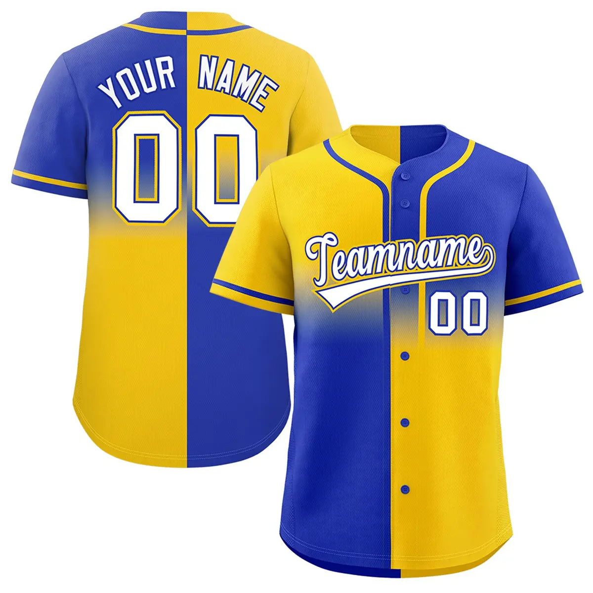 Royal Gold Symmetrical Gradient Authentic Baseball Jersey