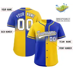Royal Gold Symmetrical Gradient Authentic Baseball Jersey 2