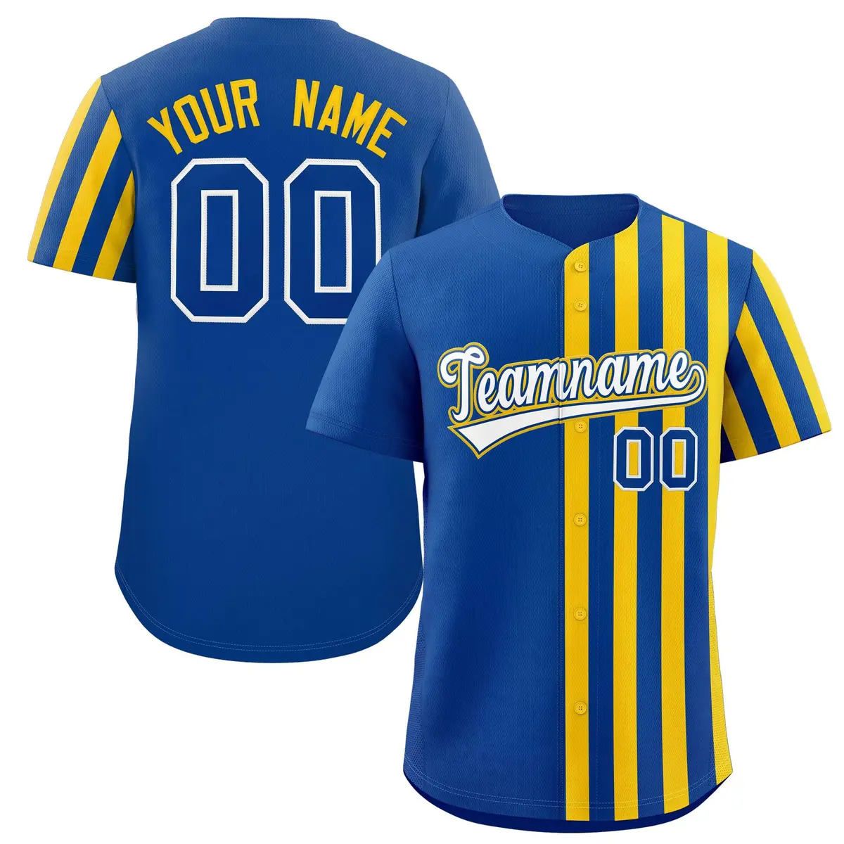 Royal Gold Thick Stripe Authentic Baseball Jersey