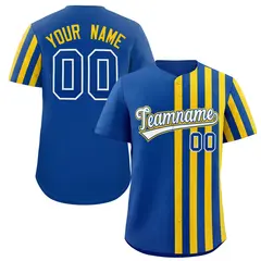 Royal Gold Thick Stripe Authentic Baseball Jersey