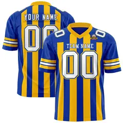Royal Gold Thick Stripe Authentic Football Jersey