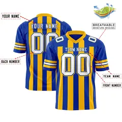 Royal Gold Thick Stripe Authentic Football Jersey 2