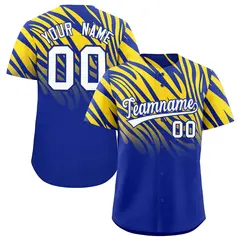 Royal Gold Tiger Stripe Gradient Baseball Jersey 1