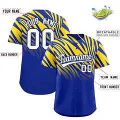 Royal Gold Tiger Stripe Gradient Baseball Jersey 2