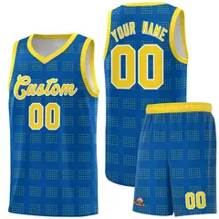 Royal Gold Trailblazer Dot Pattern Basketball Jersey