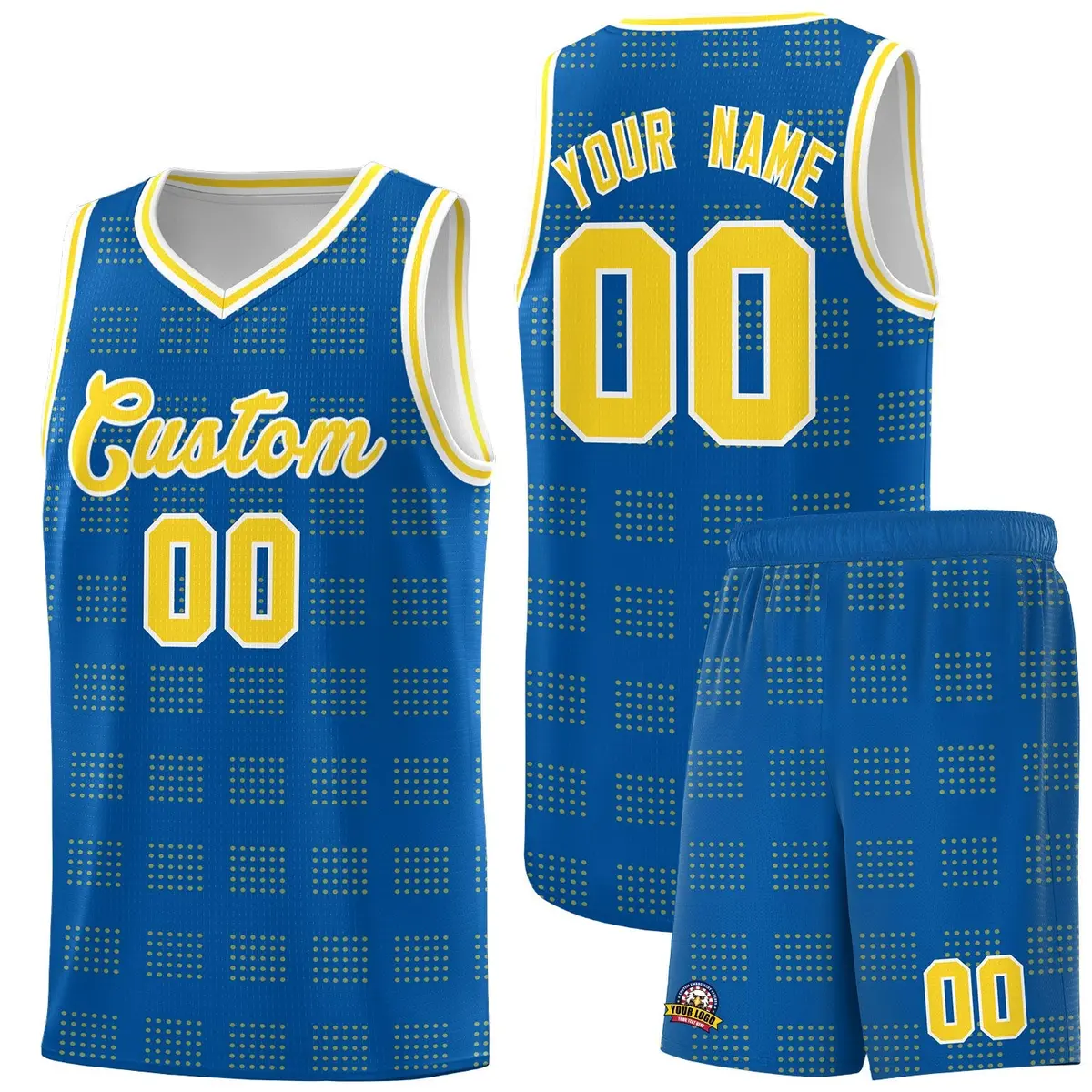 Royal Gold Trailblazer Dot Pattern Basketball Jersey