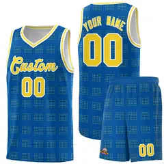 Royal Gold Trailblazer Dot Pattern Basketball Jersey 1