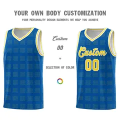 Royal Gold Trailblazer Dot Pattern Basketball Jersey 3